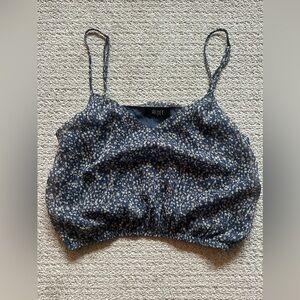 Reset The‎ Alli Top Tank Top Womens Small Blue Floral Print Adjustable Straps